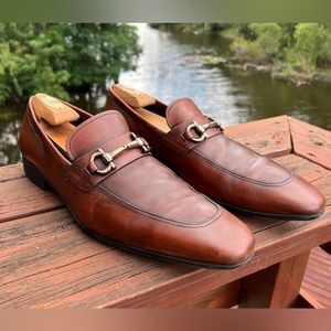 Salvatore Ferragamo Horsebit Shoe Sz 12 D Horse-bit Loafers Brown Leather Loafer